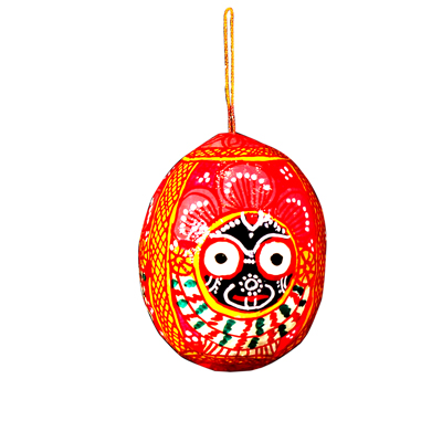 Handcrafted Pattachitra Jagannath Coconut Shell Wall Hanging